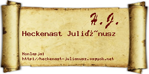 Heckenast Juliánusz névjegykártya